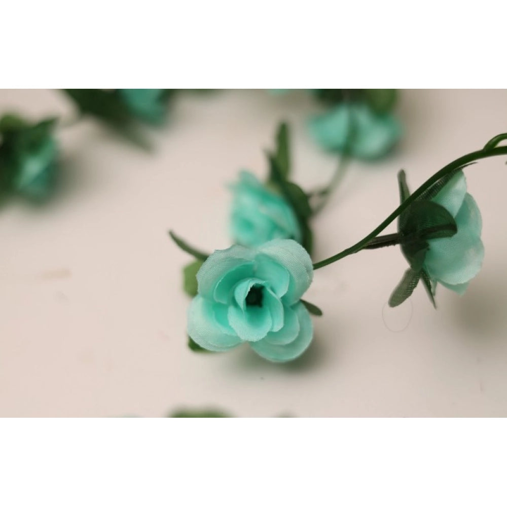 Generic Artificial Flower Creeper Hanging Rose Garland For Home Decoration (Color: Blue, Material: Silk Polyester)
